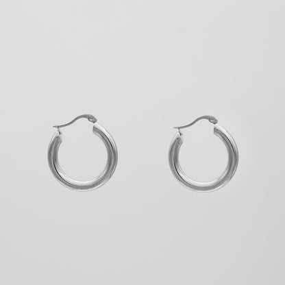 925 Sterling Silver Classic Silver Filled Hoops 11