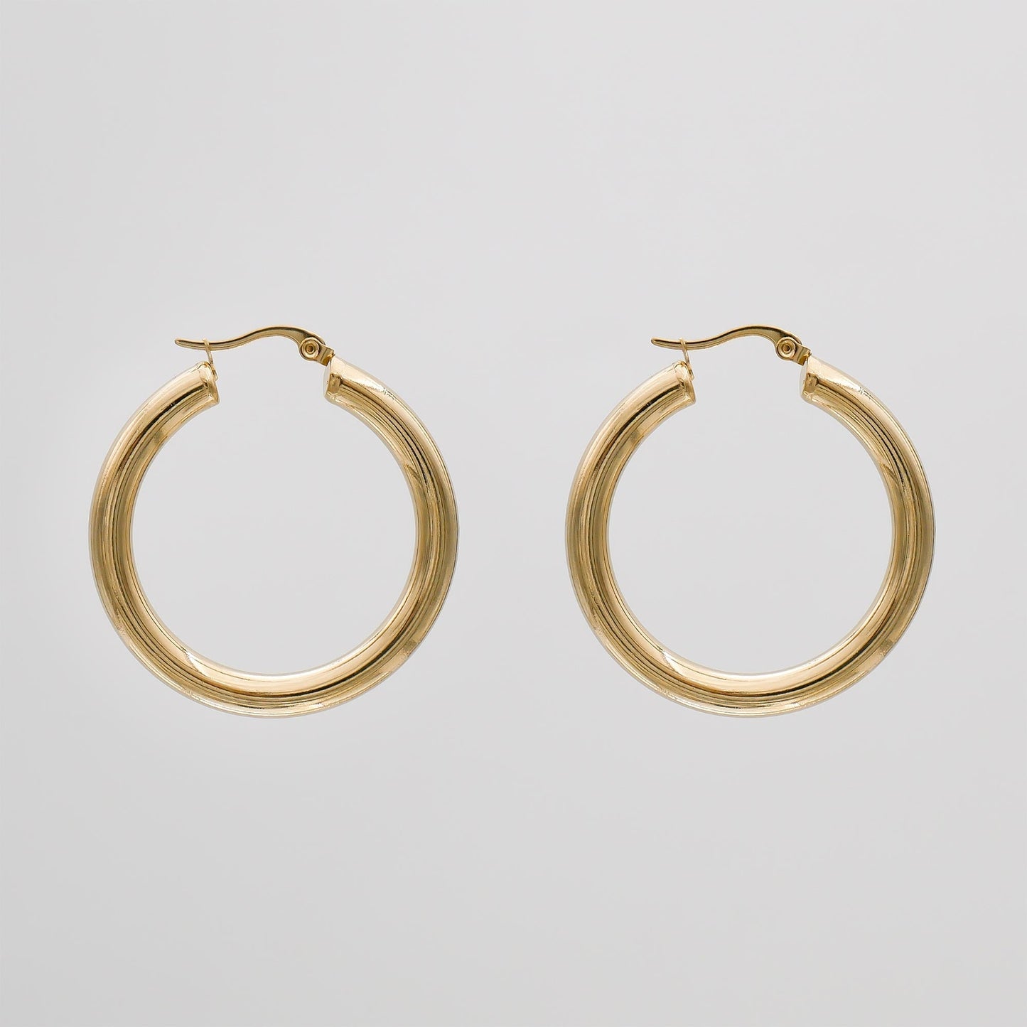 925 Sterling Silver Classic Gold Filled Hoops 18