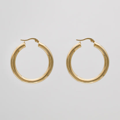 925 Sterling Silver Classic Gold Filled Hoops 18