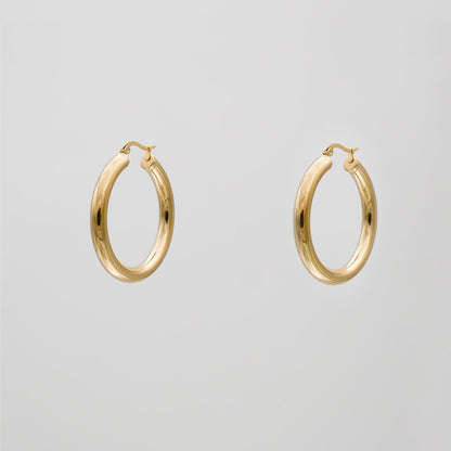 925 Sterling Silver Classic Gold Filled Hoops 17