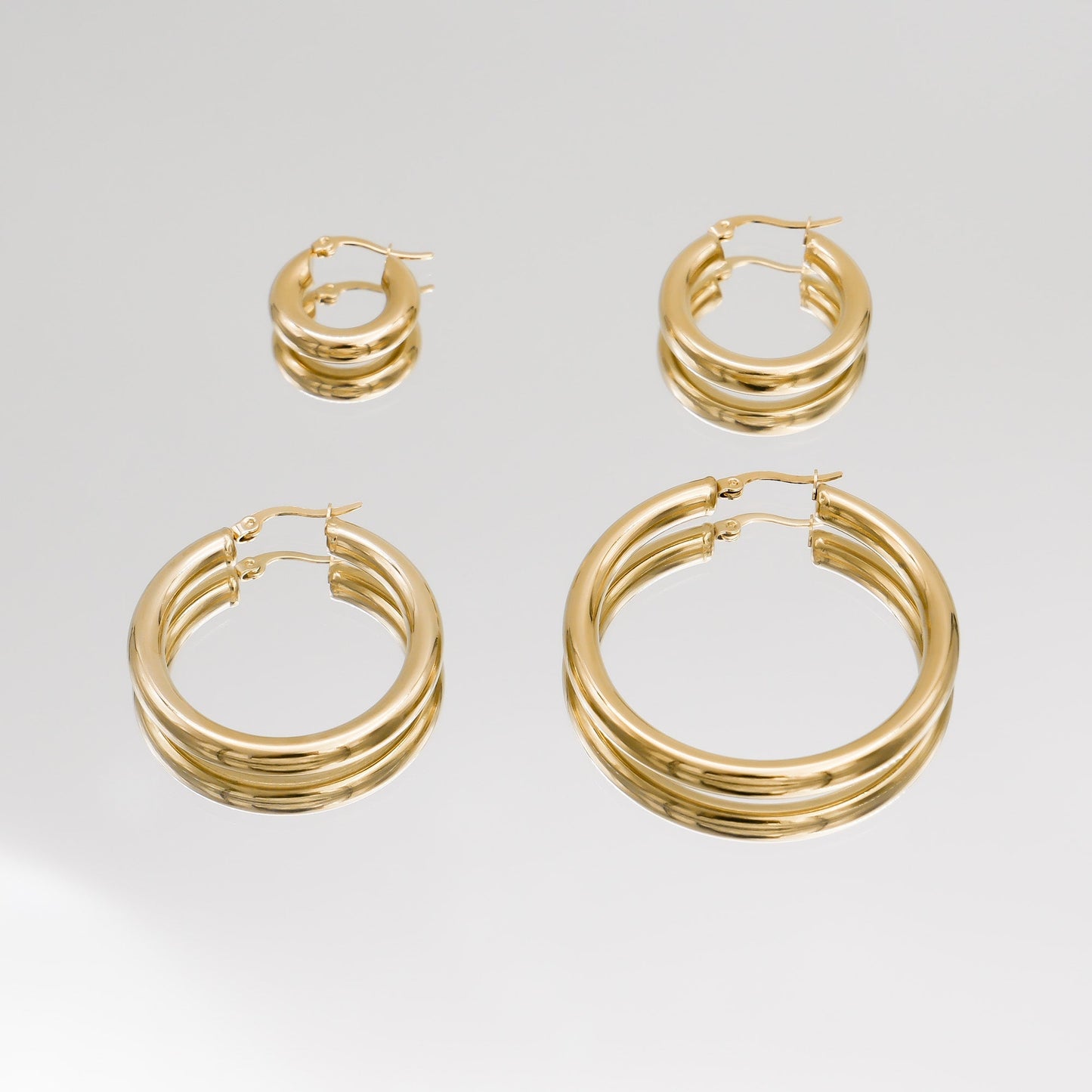 925 Sterling Silver Classic Gold Filled Hoops 5