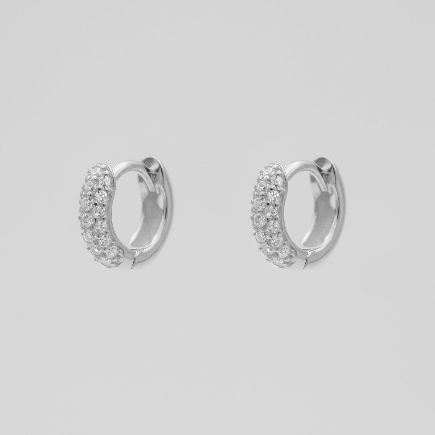 925 Sterling Silver Lori CZ Huggie Earrings 4