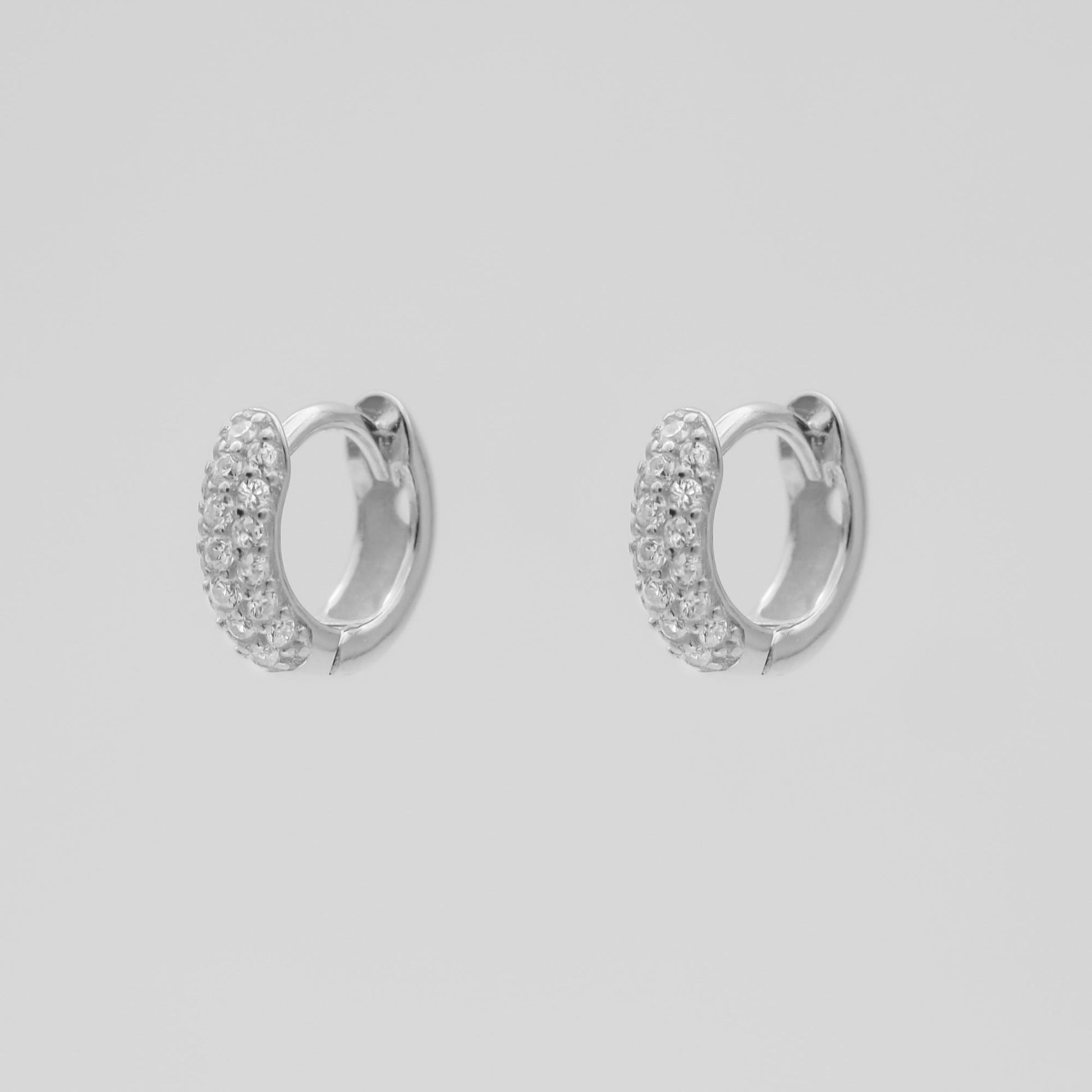 925 Sterling Silver Lori CZ Huggie Earrings 4