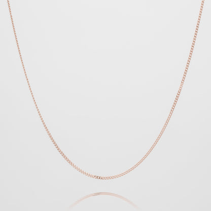 925 Sterling Silver Mini Curb Necklace 8