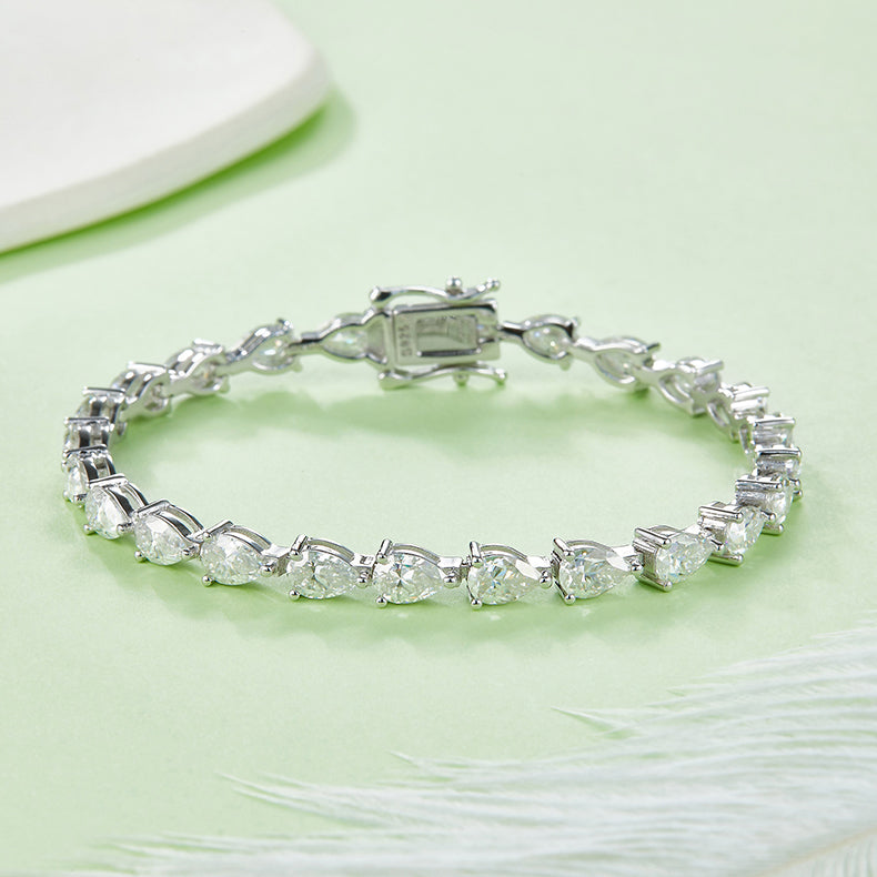 925 Sterling Silver Pear shaped  tennis ball bracelet 2