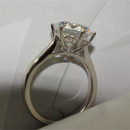 925 Sterling Silver  Classic Round Brilliant Cut CZ Solitaire Ring 6