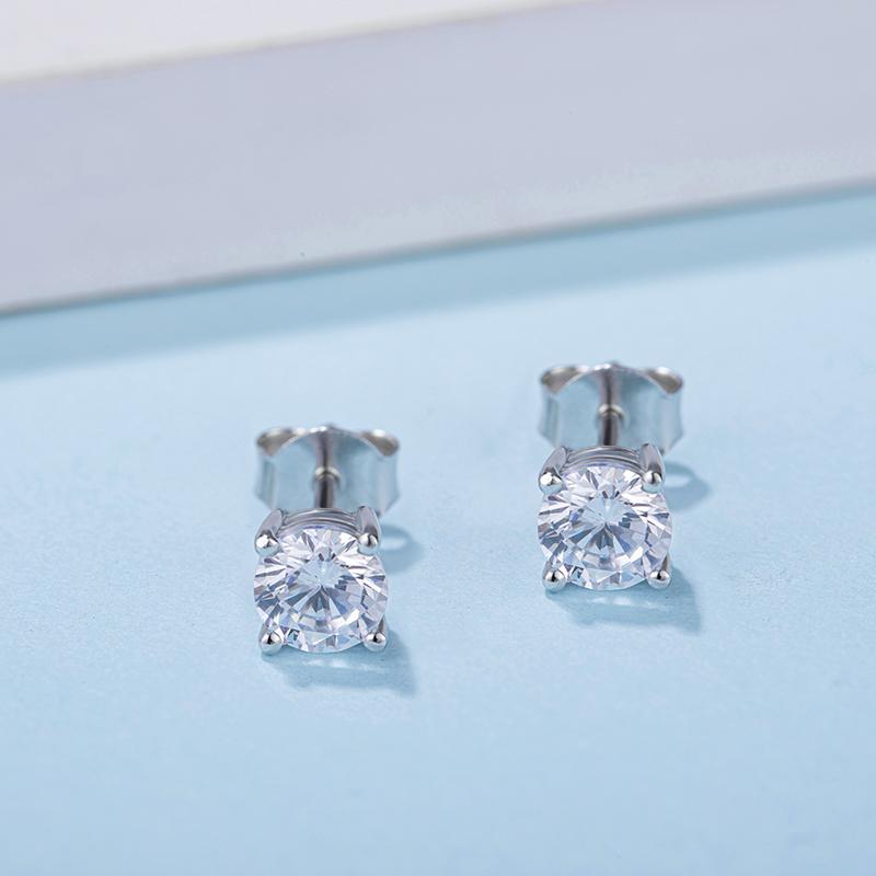 925 Sterling Silver Brilliant Round Cut CZ  Stud Earrings Necklace Sets 12