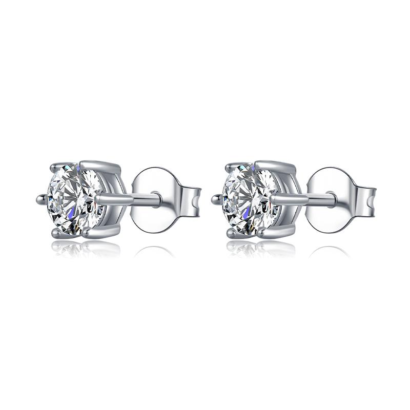 925 Sterling Silver Brilliant Round Cut CZ Stud Earrings Necklace Sets 6