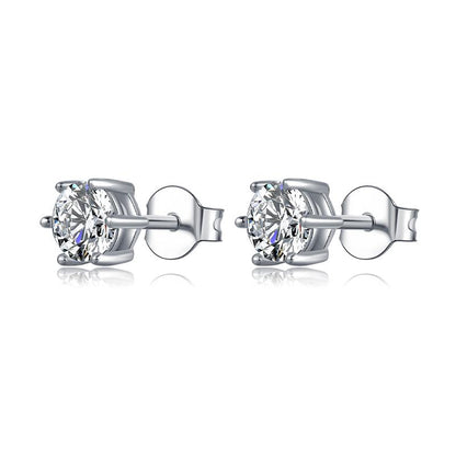 925 Sterling Silver Brilliant Round Cut CZ Stud Earrings Necklace Sets 6