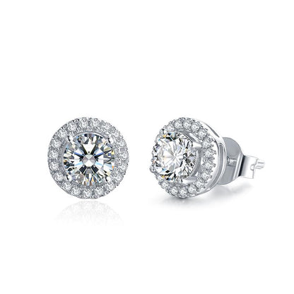 925 Sterling Silver Brilliant Round Cut CZ Diamond Stud Earrings Necklace Sets 8