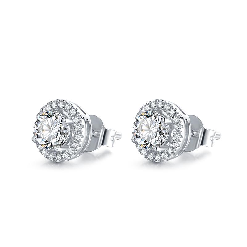 925 Sterling Silver Brilliant Round Cut CZ Diamond Stud Earrings Necklace Sets 9