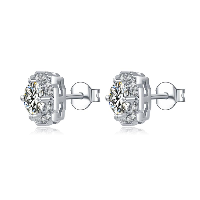 925 Sterling Silver Brilliant Round Cut CZ Diamond Stud Earrings Necklace Sets 9