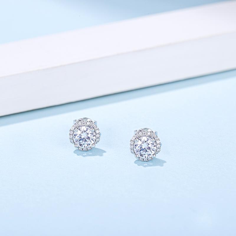 925 Sterling Silver Brilliant Round Cut CZ Diamond Stud Earrings Necklace Sets 9