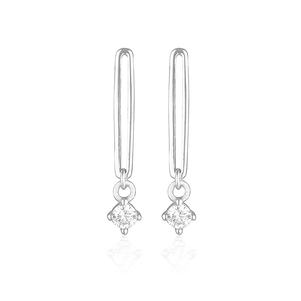 925 Sterling Silver Scarlett Drop Earrings Round Cut Cubic Zirconia Earring 1