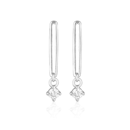 925 Sterling Silver Scarlett Drop Earrings Round Cut Cubic Zirconia Earring 1