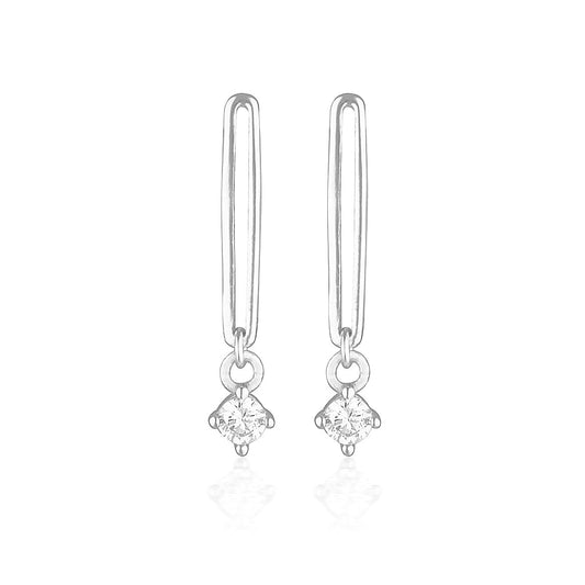 925 Sterling Silver Scarlett Drop Earrings Round Cut Cubic Zirconia Earring 1