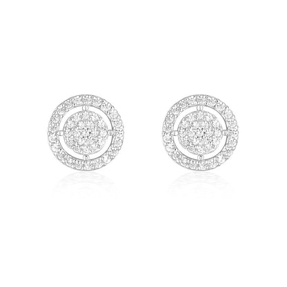 925 Sterling Silver Olivia Round Cut Cubic Zirconia MIni Earrings 1