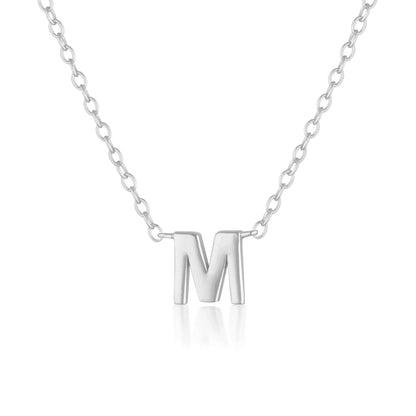 925 Sterling Silver Petite A-Z Necklaces 17