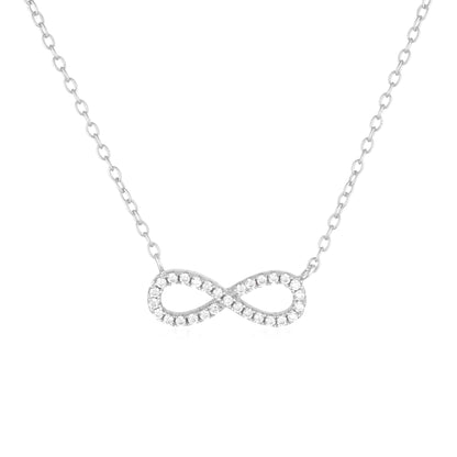 925 Sterling Silver Infinity Cubic Zirconia Necklace 1