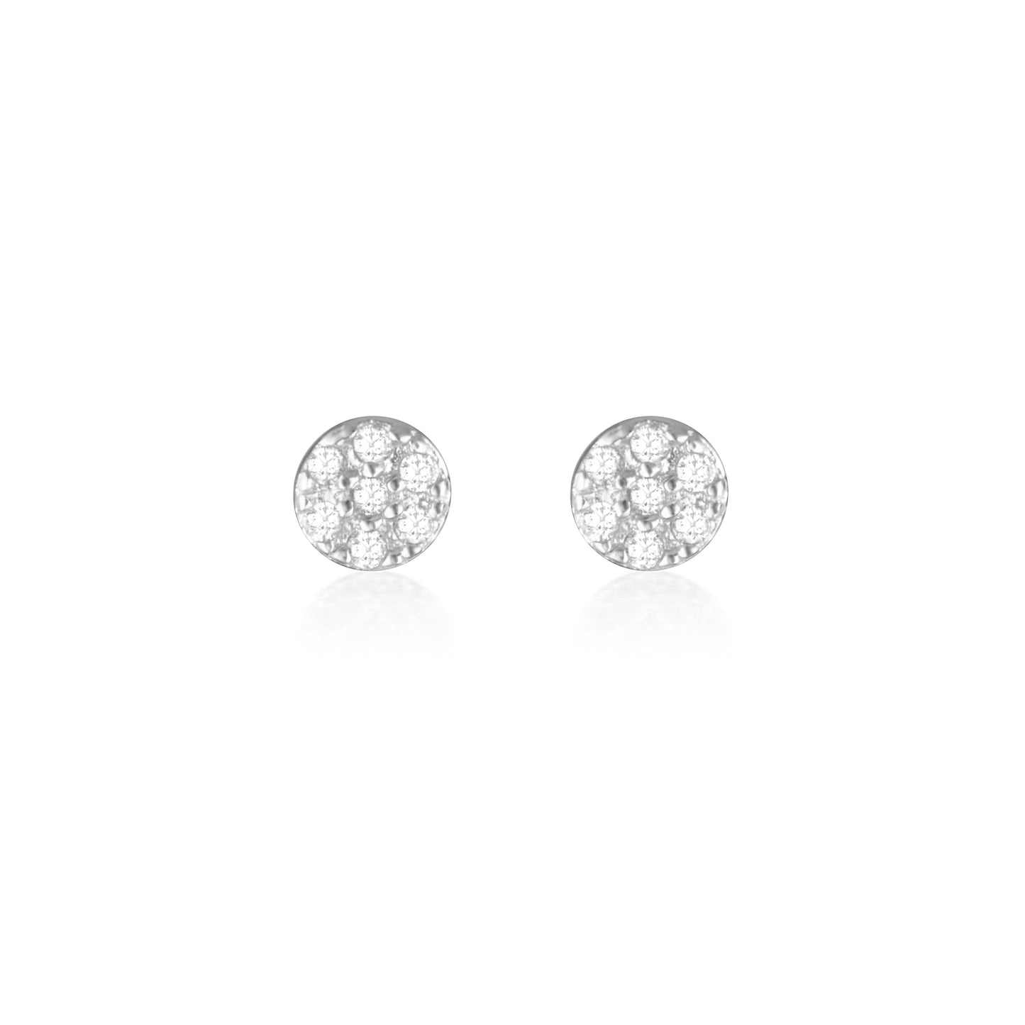 925 Sterling Silver Arna Round Cut Cubic Zirconia  Mini Studs 1