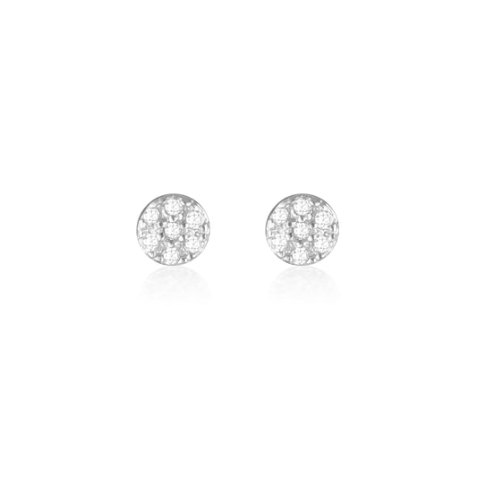 925 Sterling Silver Arna Round Cut Cubic Zirconia  Mini Studs 1