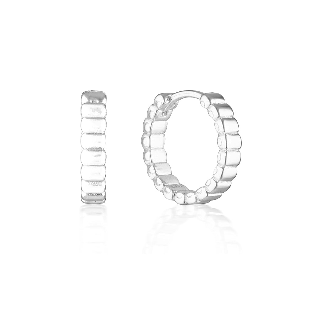 925 Sterling Silver Boston Hoops Earring 1