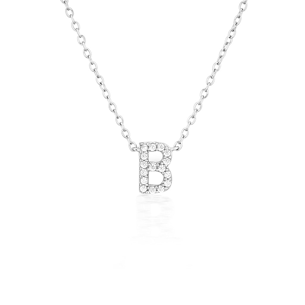 925 Sterling Silver CZ A-Z Necklaces Silver 5