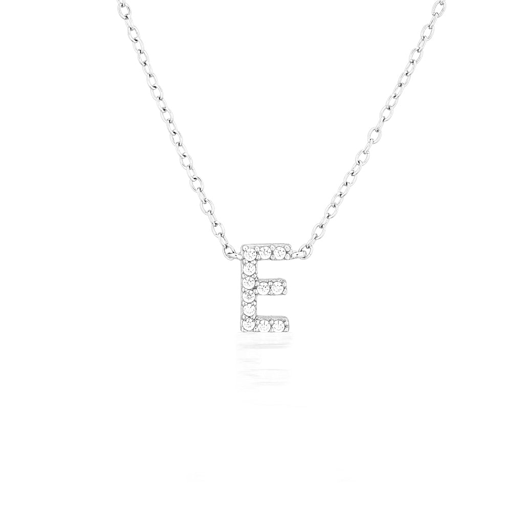 925 Sterling Silver CZ A-Z Necklaces Silver 8