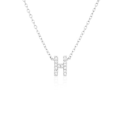 925 Sterling Silver CZ A-Z Necklaces Silver 11