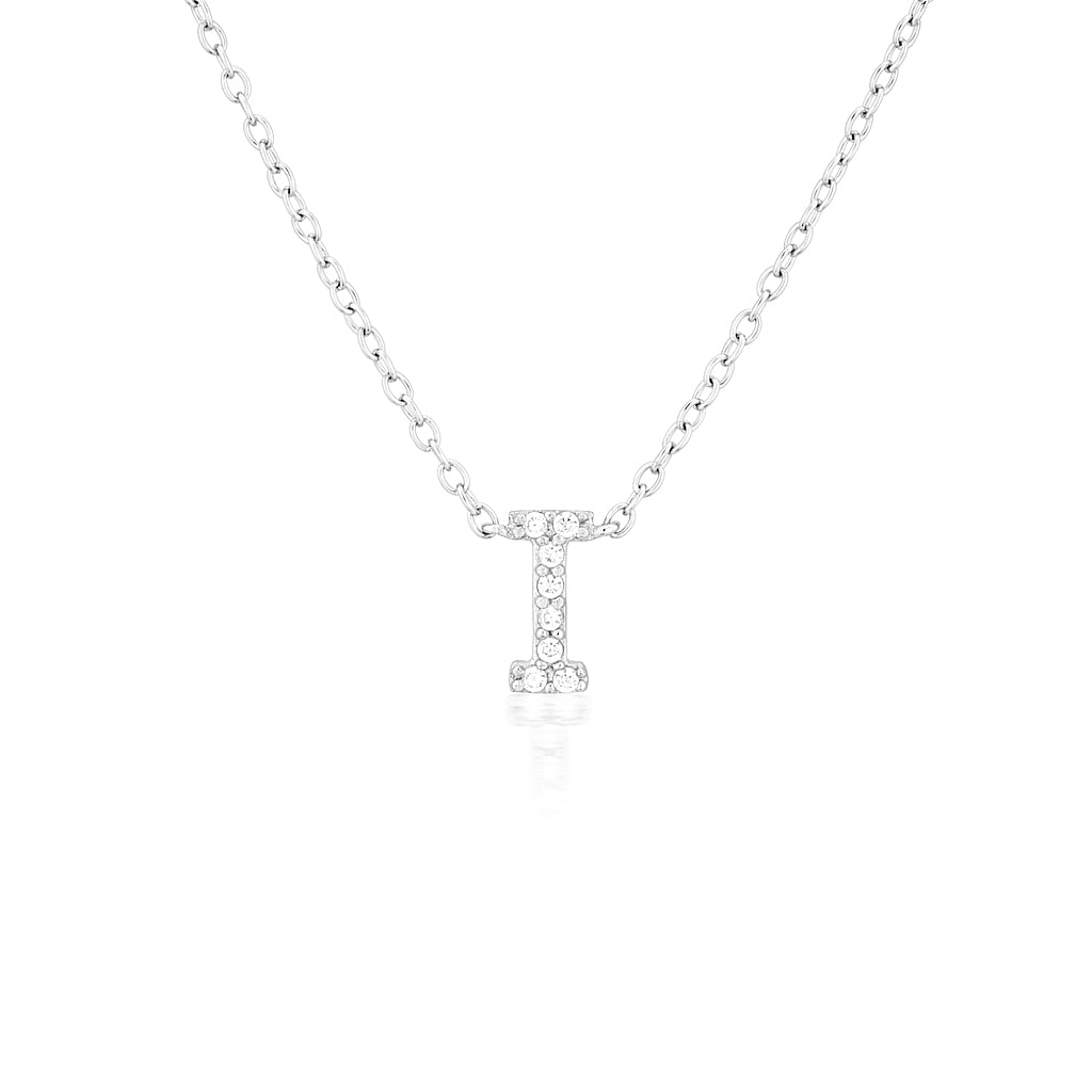 925 Sterling Silver CZ A-Z Necklaces Silver 12