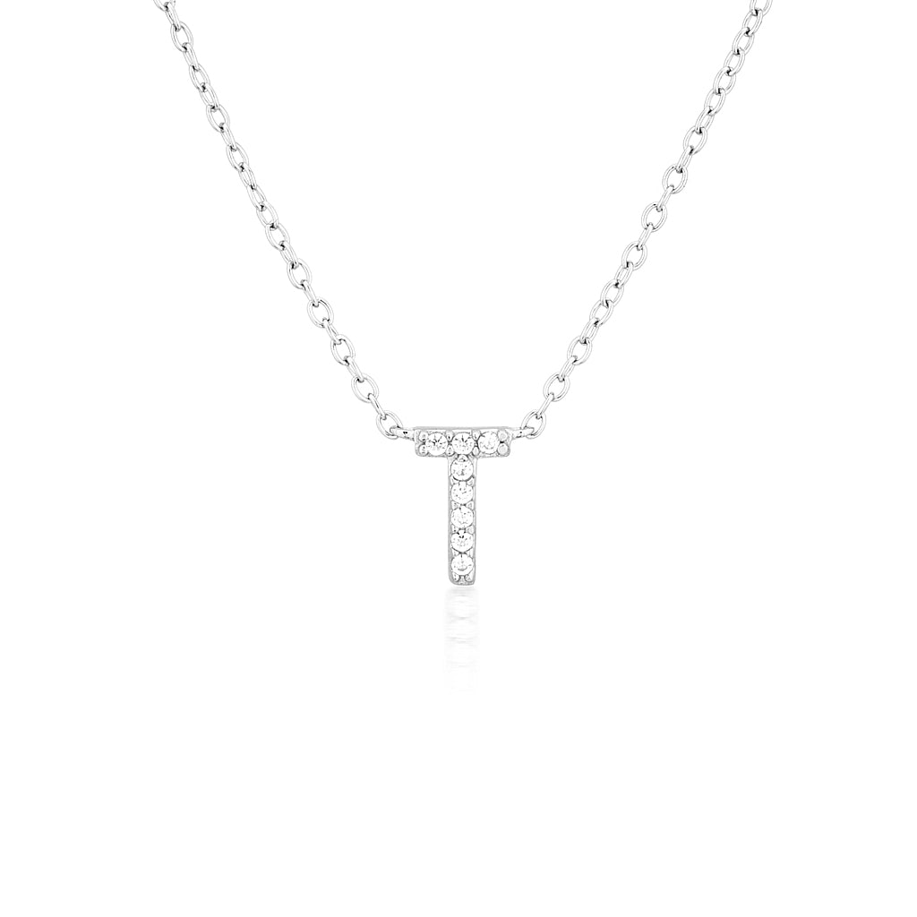 925 Sterling Silver CZ A-Z Necklaces Silver 23