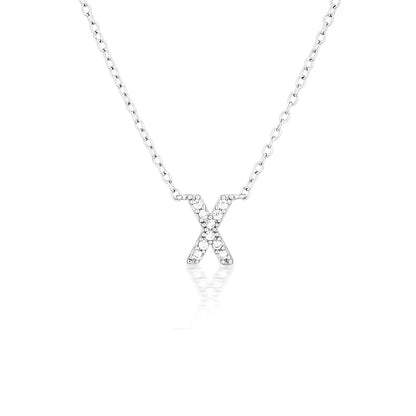 925 Sterling Silver CZ A-Z Necklaces Silver 27