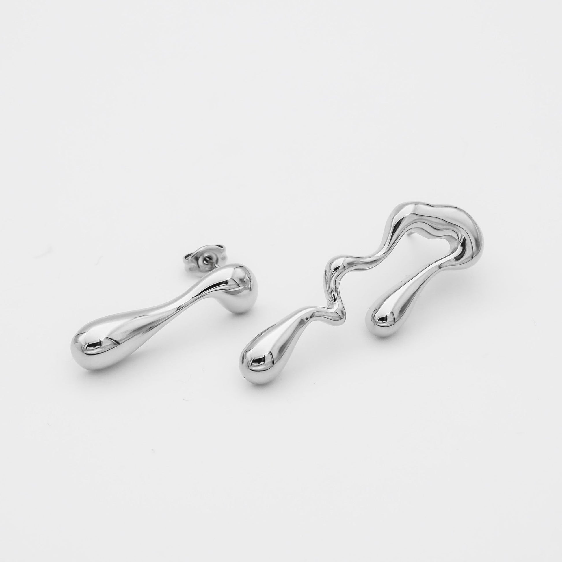 925 Sterling Silver Soraya Asymmetric Drop Earrings 4