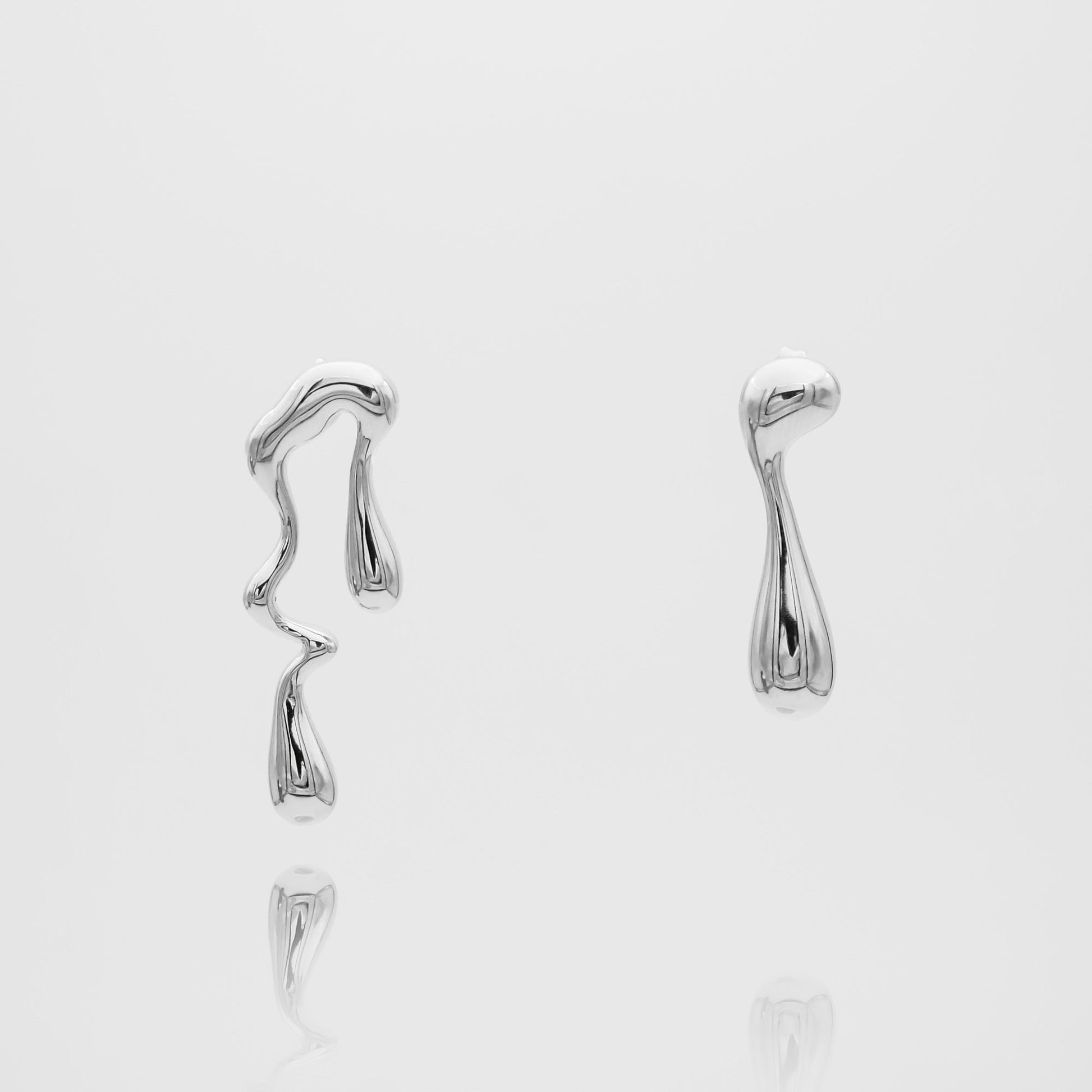 925 Sterling Silver Soraya Asymmetric Drop Earrings 2