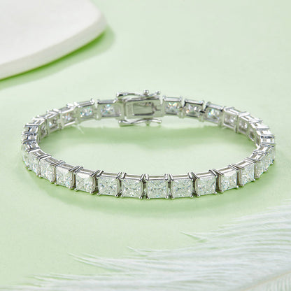 925 Sterling Silver Square Tennis Bracelet 2