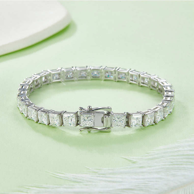 925 Sterling Silver Square Tennis Bracelet 3