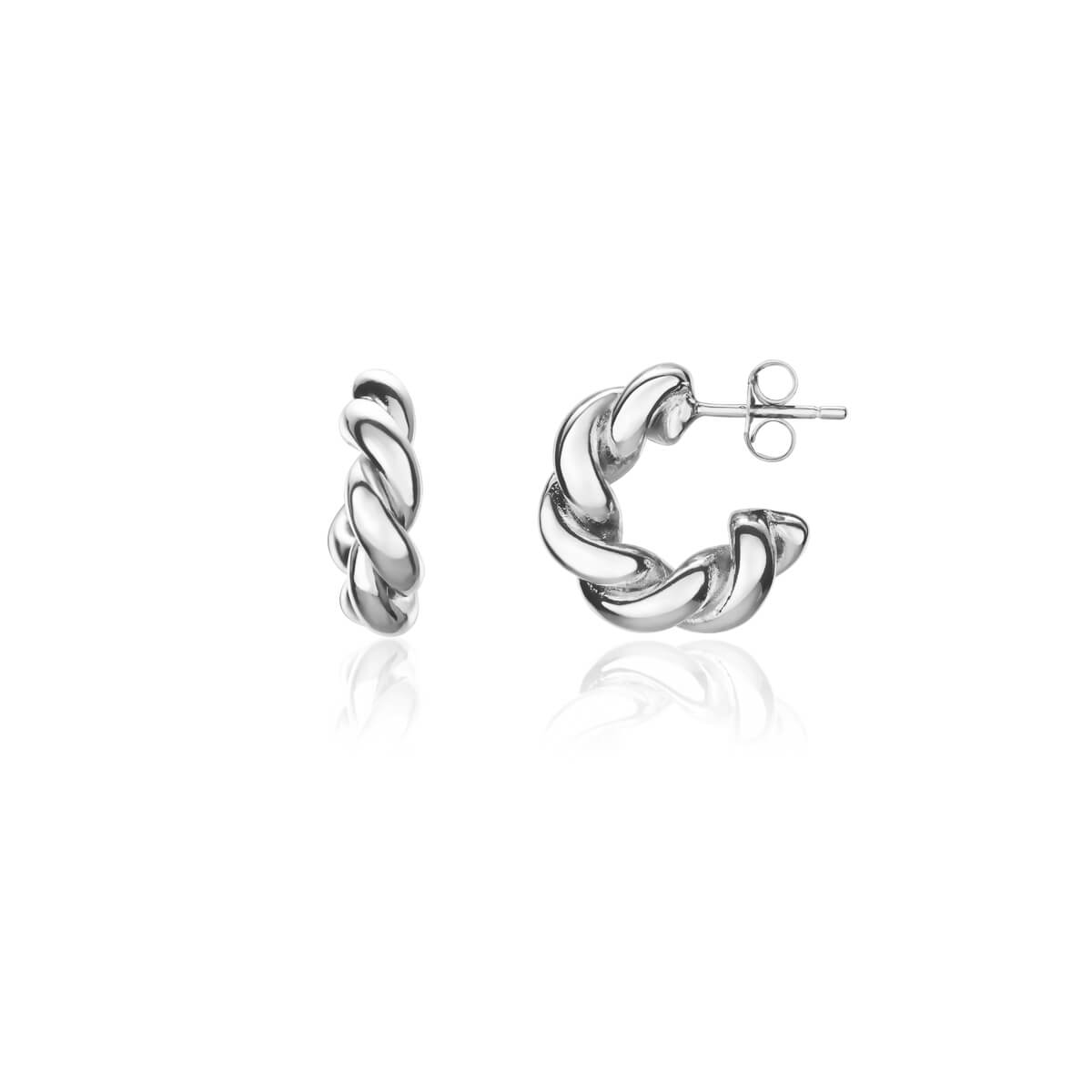 Sterling Silver Twisted Huggie Bundle: Sleek Style 1