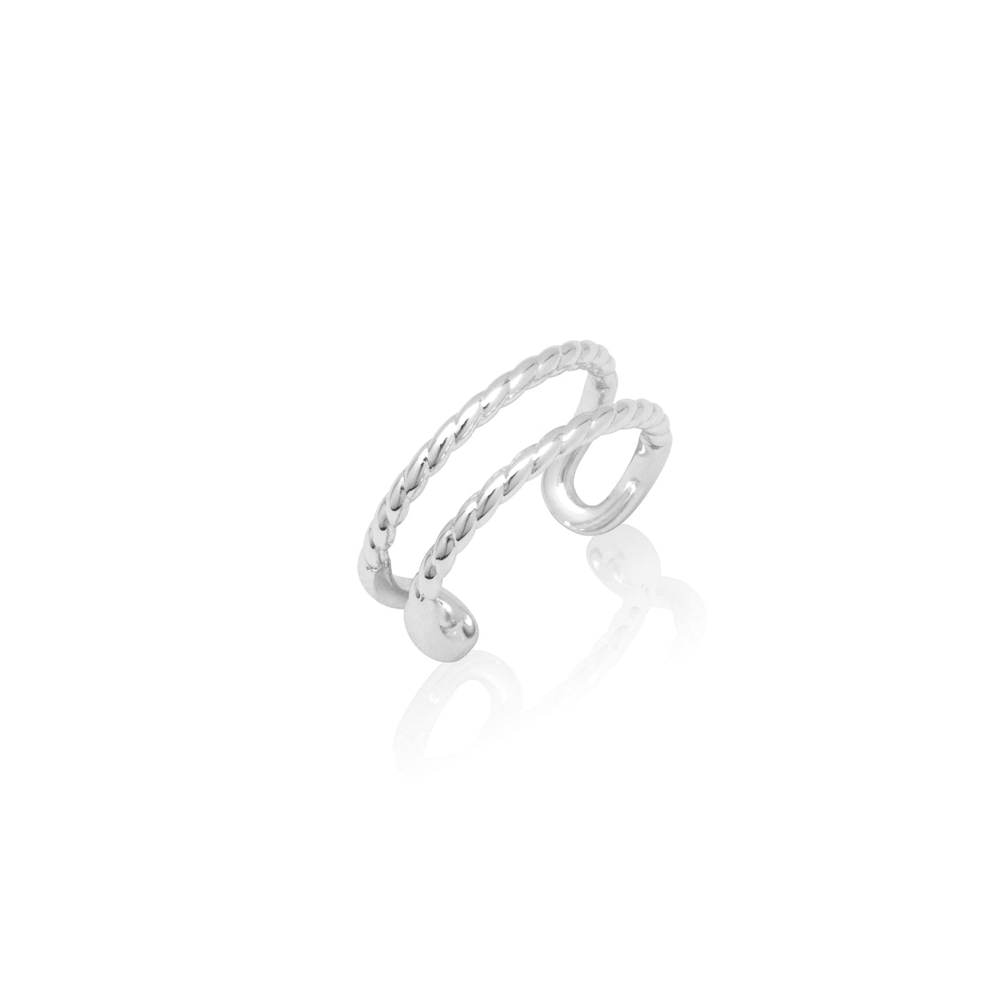 Sterling Silver Twisted Open Band Ring 1