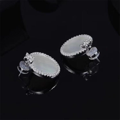 925 Sterling Silver Created CZ Stud Earrings 5