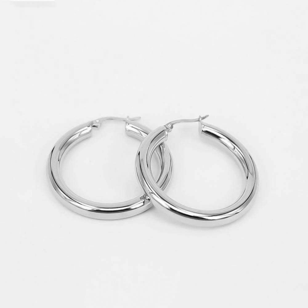 925 Sterling Silver Classic Silver Filled Hoops 2