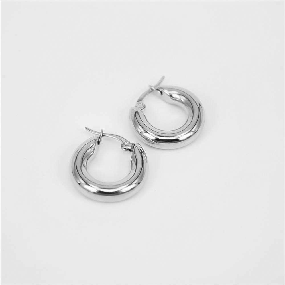 925 Sterling Silver Classic Silver Filled Hoops 5