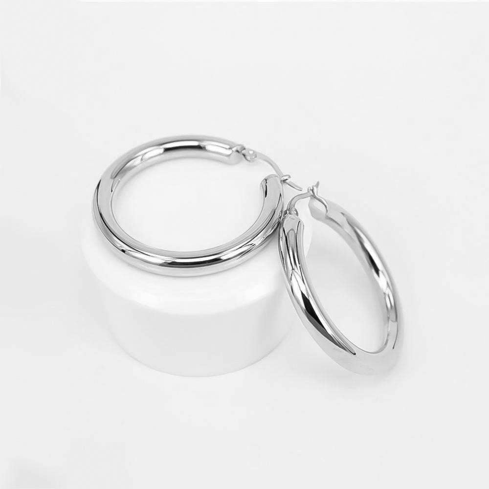 925 Sterling Silver Classic Silver Filled Hoops 8