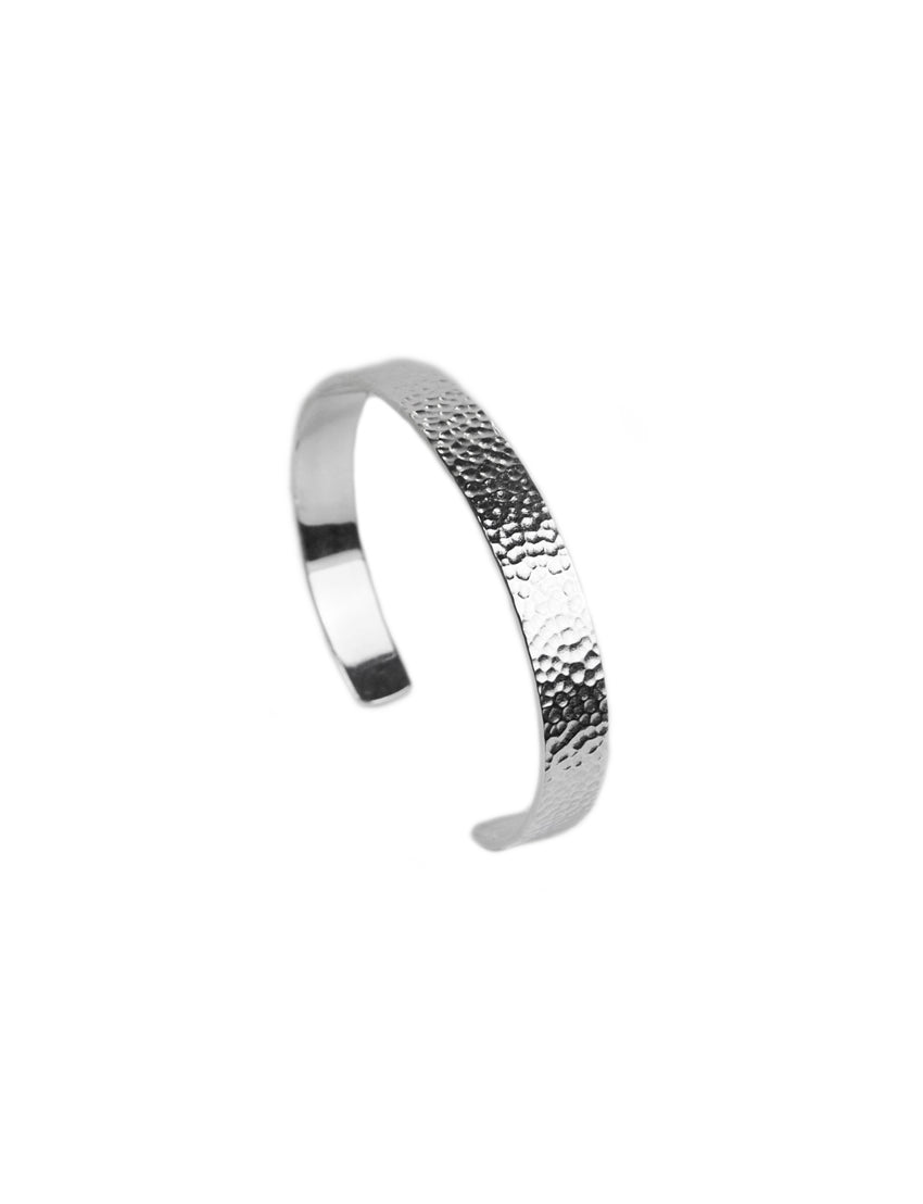 925 Sterling Silver Plain Cuff Silver, hammered 1