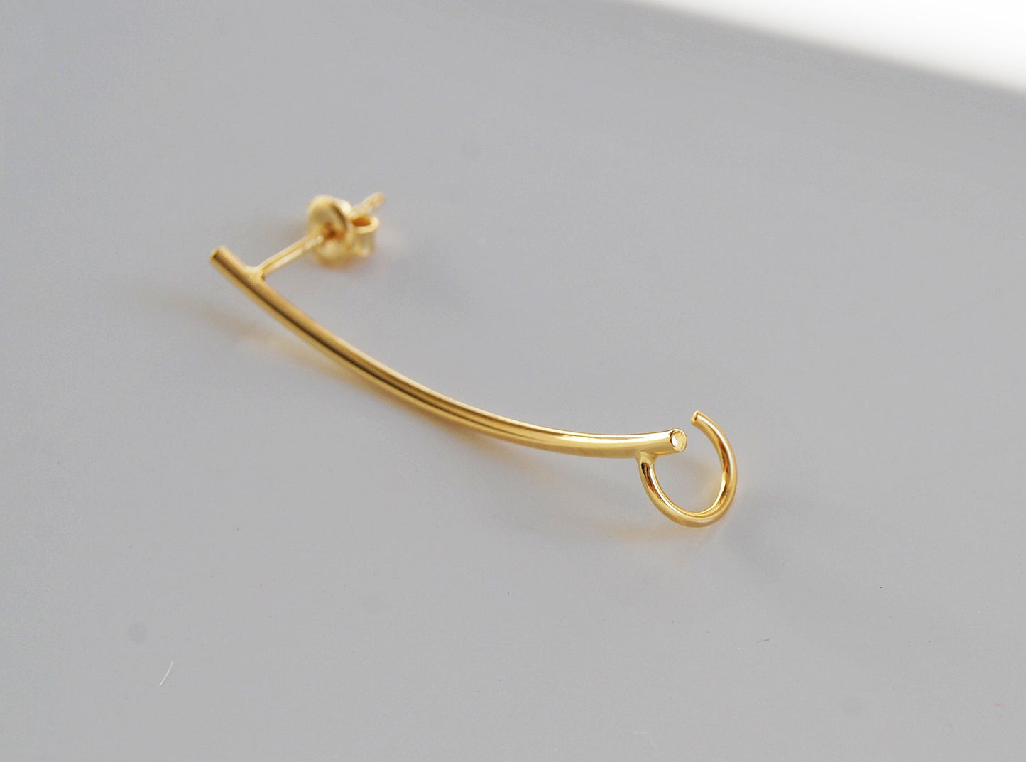 925 Sterling Silver Rod Bow Ear Cuff 4