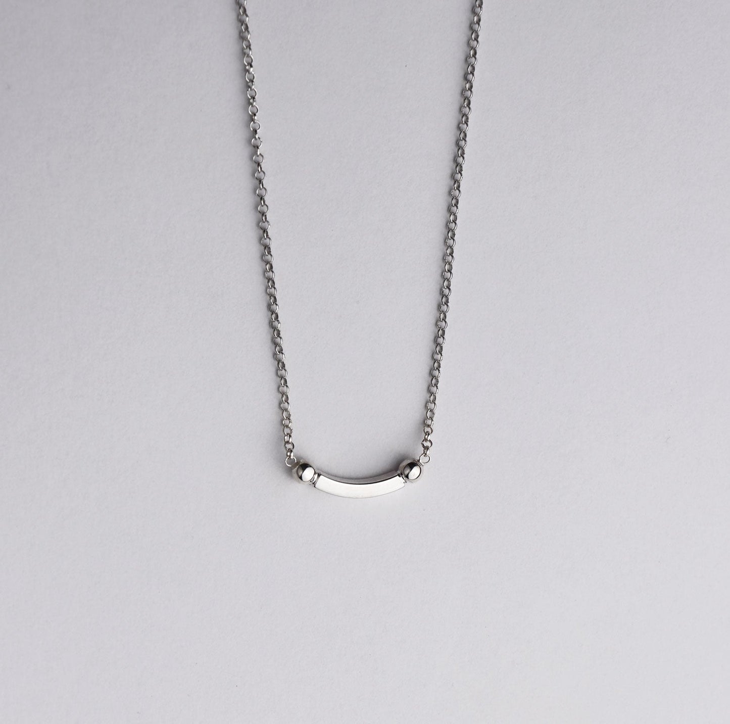 925 Sterling Silver Tiny Smile Necklace, silver 3