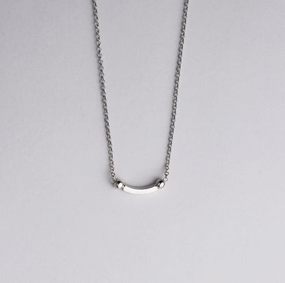 925 Sterling Silver Tiny Smile Necklace, silver 3