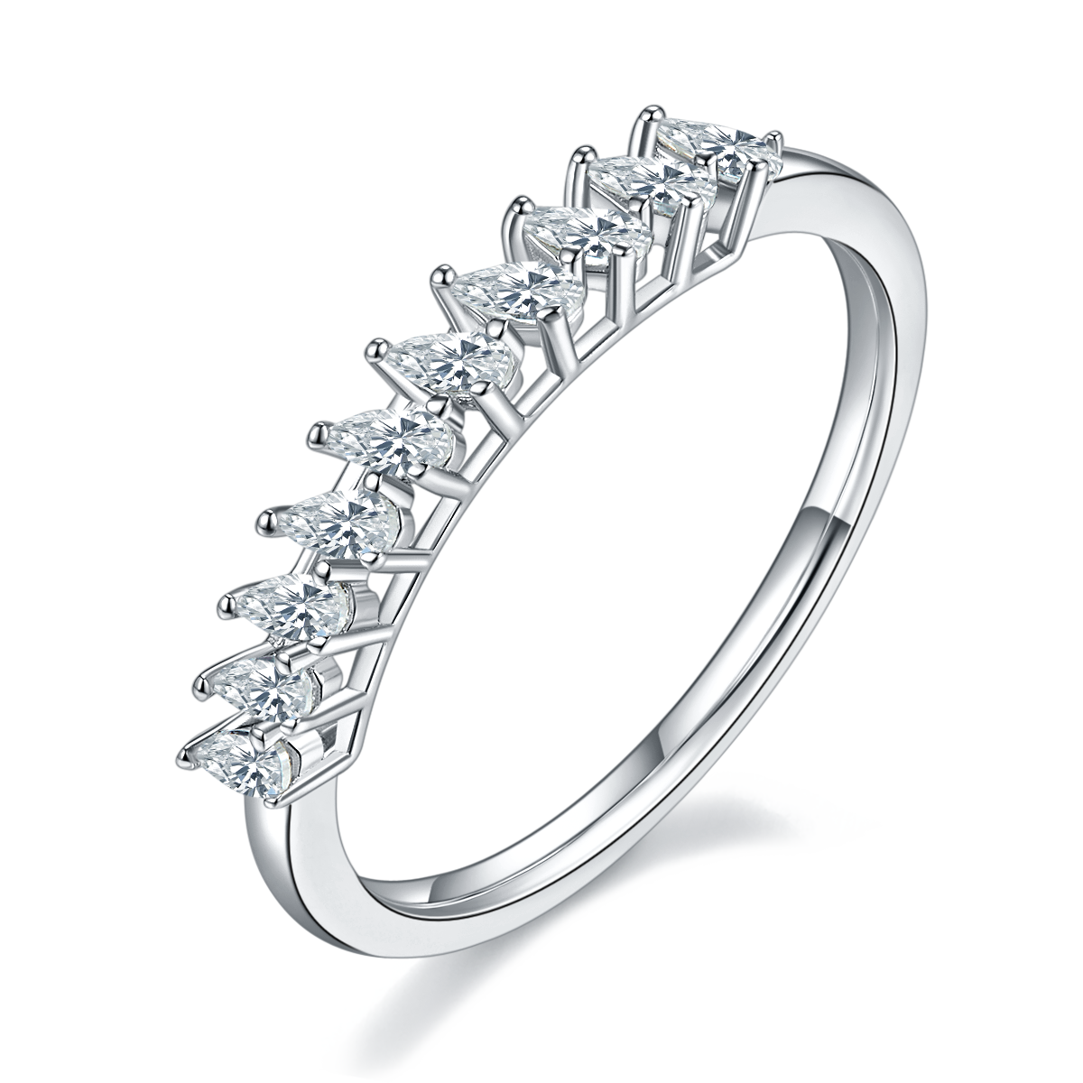 925 Sterling Silver Pear shaped  Eternity Band 3