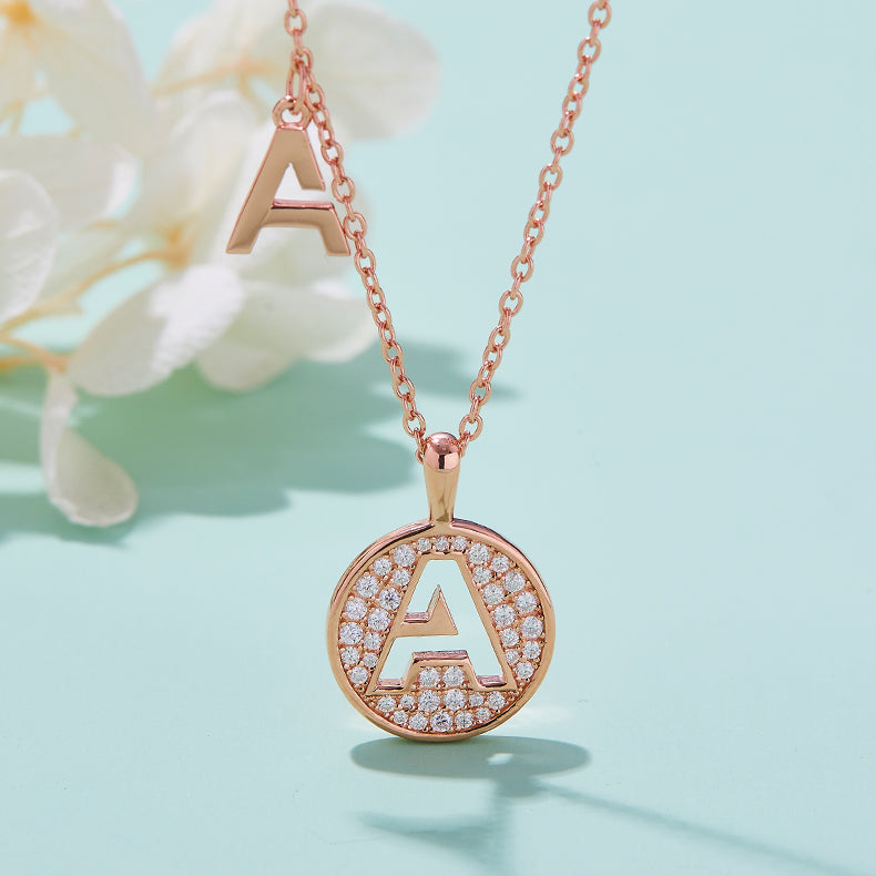 925 Sterling Silver A-Z Letter Necklace 2