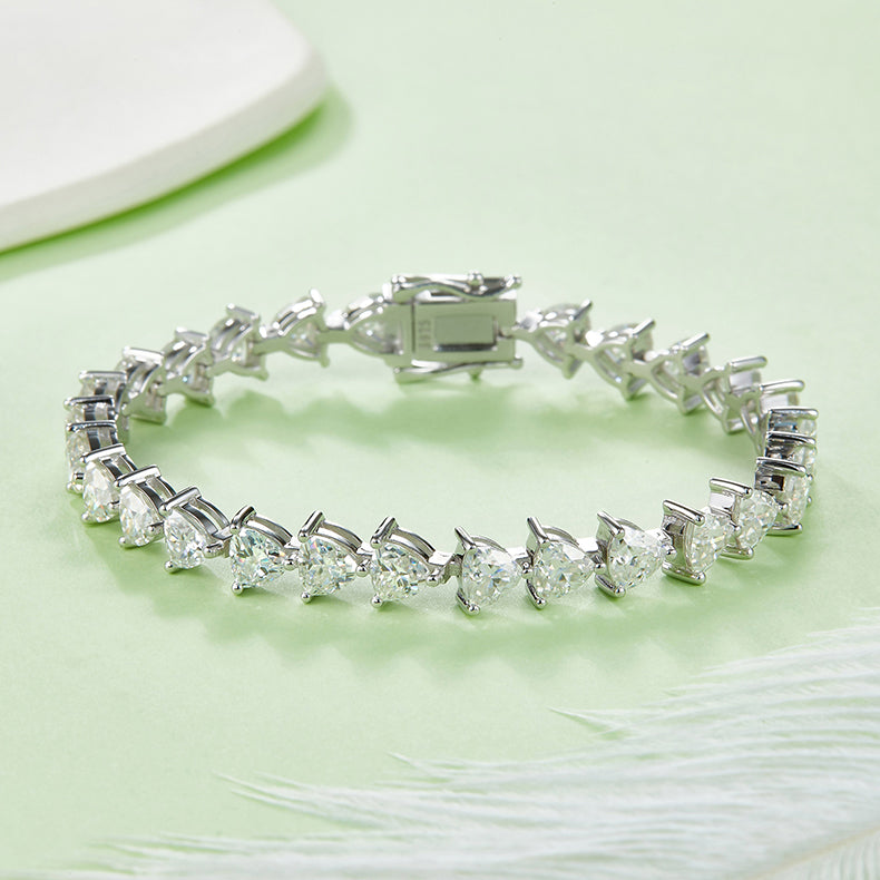 925 Silver Sterling Triangle Tennis Chain Bracelet 3