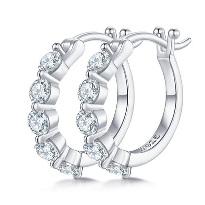 925 Sterling Silver Hoop-Shaped Earrings 1